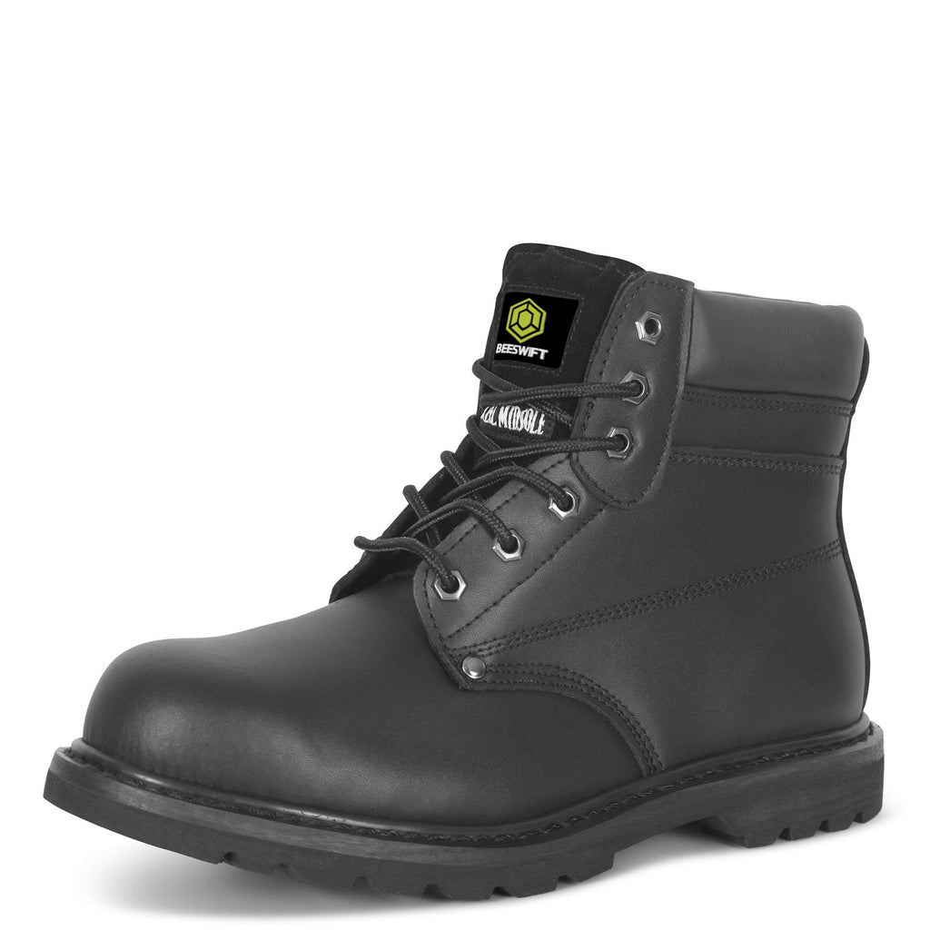 Beeswift Goodyear Welted Leather 6 Inch Black Safety Boots