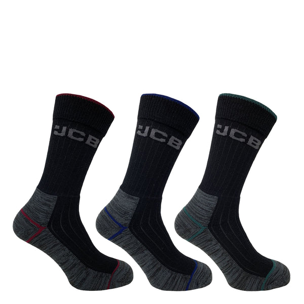 JCB Workwear Tough Work Socks (3 Pack)