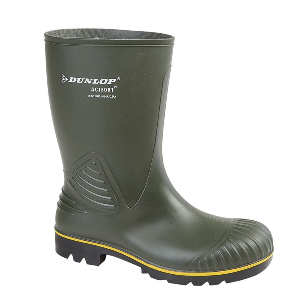 Dunlop Acifort Hd Calf Yellow Line Agricultural Wellingtons